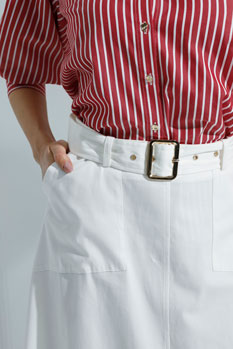 Pamučna midi suknja sa kaišem Tiffany Production